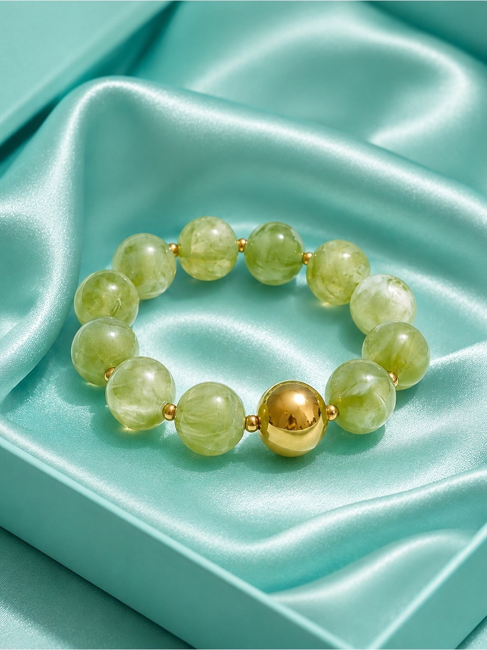 Pistachio Glow Beaded Bracelet